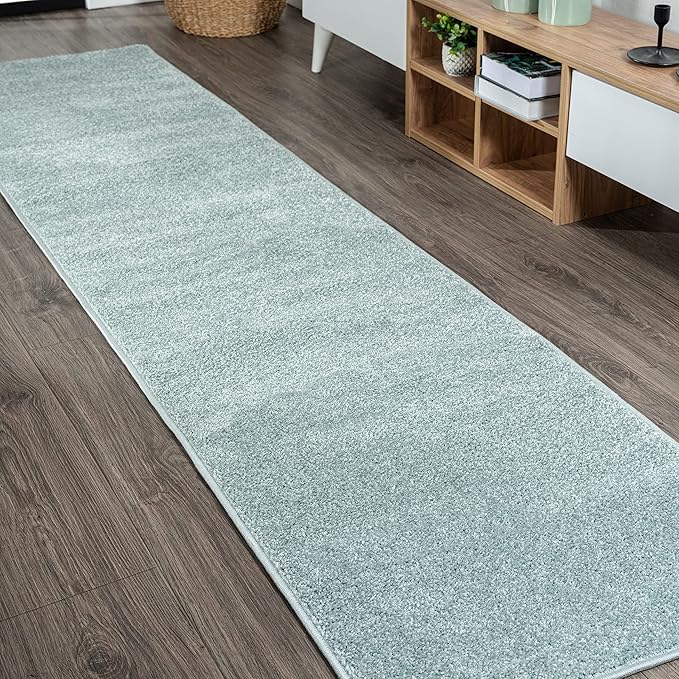 Eyely UES100S-216 Supersoft Haze Solid Low-Pile Indoor Runner Rug, Minimalist by eyely