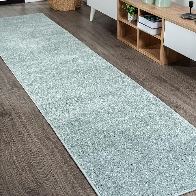 Eyely UES100S-212 Supersoft Haze Solid Low-Pile Indoor Runner Rug, Minimalist by eyely