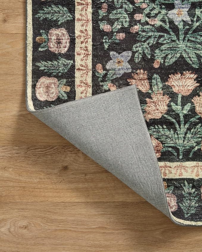 Loloi Rifle Paper Co. Eden Collection EDE-02 Mughal Garden Black 2'-0" x 5'-0" - Image 6