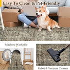 Brown Runner Rug 2x5 Vintage Area Carpet Hallway Indoor Kitchen Washable Living - Image 4