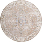 Nourison Home Astra Machine Washable Beige 5'3" x Round Area Rug - Image 4