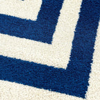 Abani Contemporary Blue & Ivory 6'x9' Area Rug, Contrasting Geometric Modern - Image 8