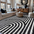 Rugshop Abstract Arch Shag Area Rug Anthracite Dark Gray 5' x 7' Great by Rugshop