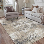 5x7 Abstract Area Rug Brown Washable Non Slip Living Room Carpet Modern Neutral - Image 5