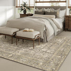 Brown Area Rug 8x10 Machine Washable Large Vintage Living Room Distressed Non - Image 5