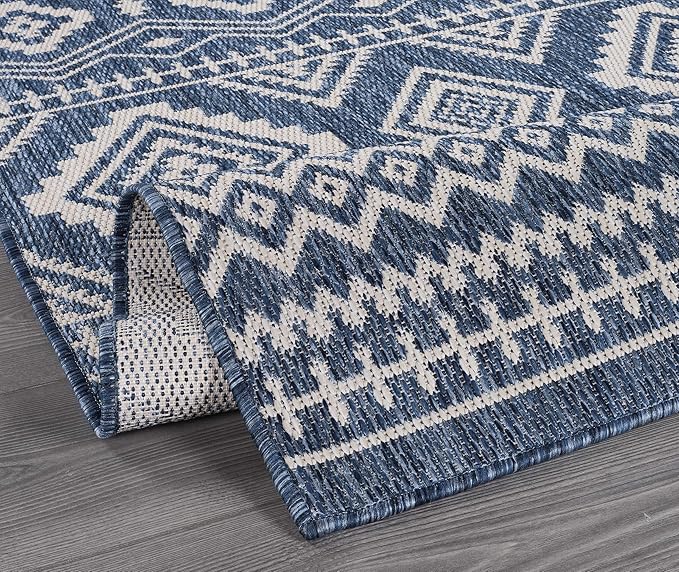 Beverly Rug Waikiki Boho Indoor Outdoor Rug 6x9, Washable Outside Carpet - Image 8