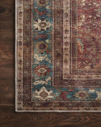 Loloi Layla Collection LAY-01 Brick/Blue 3'-6" x 5'-6" .13" Thick Accent Rug - Image 7