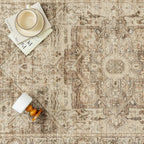 Brown Multi Area Rug 5x7 Vintage Washable Distressed Living Room Carpet Large - Image 7