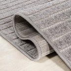 JONATHAN Y Hallie High-Low Curve Gray/Ivory 7x7 Square Indoor/Outdoor Area Rug - Image 4