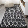 JONATHAN Y Boho Vintage Diamond Black/Ivory Runner Rug 2X8 ft, Moroccan Hype by JONATHANY