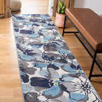 Rugshop Gray Large Floral Non-Slip Runner Rug Fade Resistant - Image 7