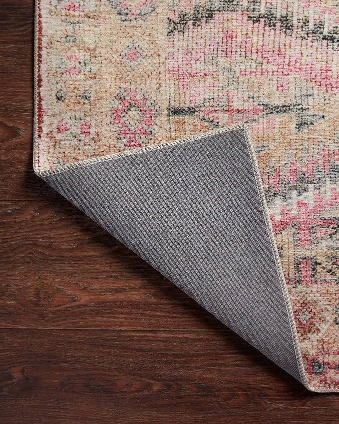Loloi Layla Collection LAY-17 Pink/Lagoon 2'-6" x 9'-6" .13" Thick Runner Rug - Image 7