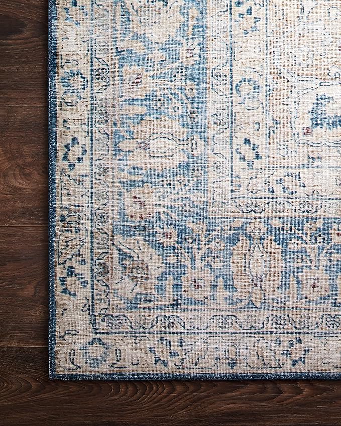 Loloi Layla Collection LAY-07 Blue/Tangerine 2'-6" x 12'-0" .13" Thick Runner - Image 5