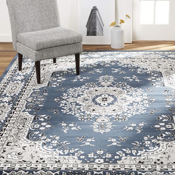 Home Dynamix Premium Sakarya Traditional Medallion Border Area Rug, Midnight by Home+Dynamix