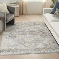 Nourison Home Astra Machine Washable Traditional Grey/Blue 6'7" x 9' Area Rug by NourisonHome