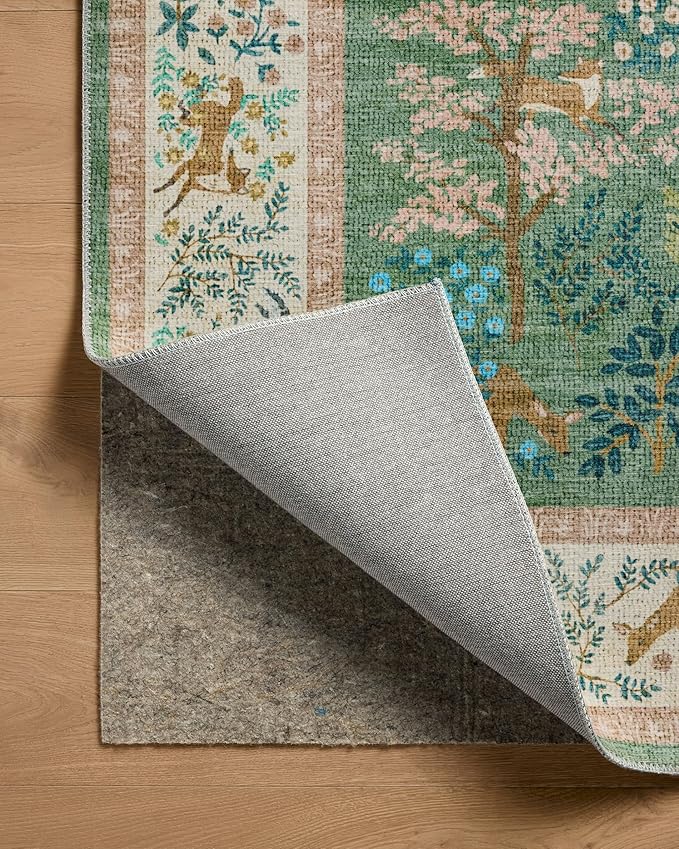 Loloi Rifle Paper Co. Canopy Collection CNP-02 Sage/Blush 3'-9" x 3'-9" Round - Image 5