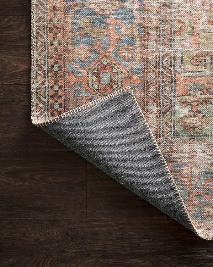 Loloi Loren Collection LQ-15 Terracotta/Sky 3'-6" x 5'-6" Accent Rug - Image 10
