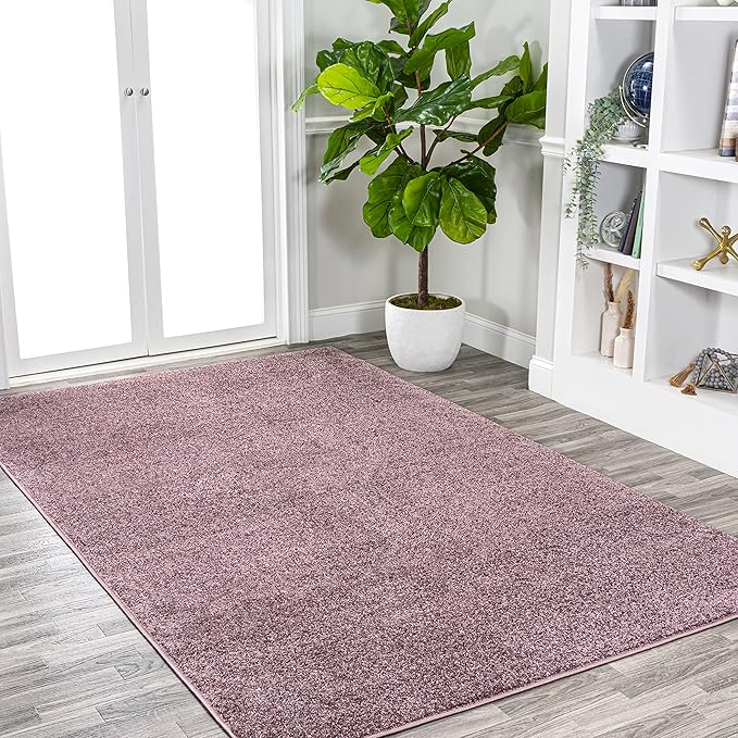 JONATHAN Y Haze Solid Low-Pile Light Purple Indoor Area Rug 12x15, Minimalist - Image 3