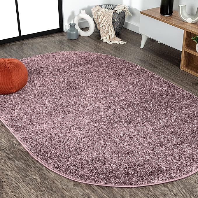 Eyely UES100R-5OV Supersoft Haze Solid Low-Pile Indoor Area Rug, Minimalist by eyely