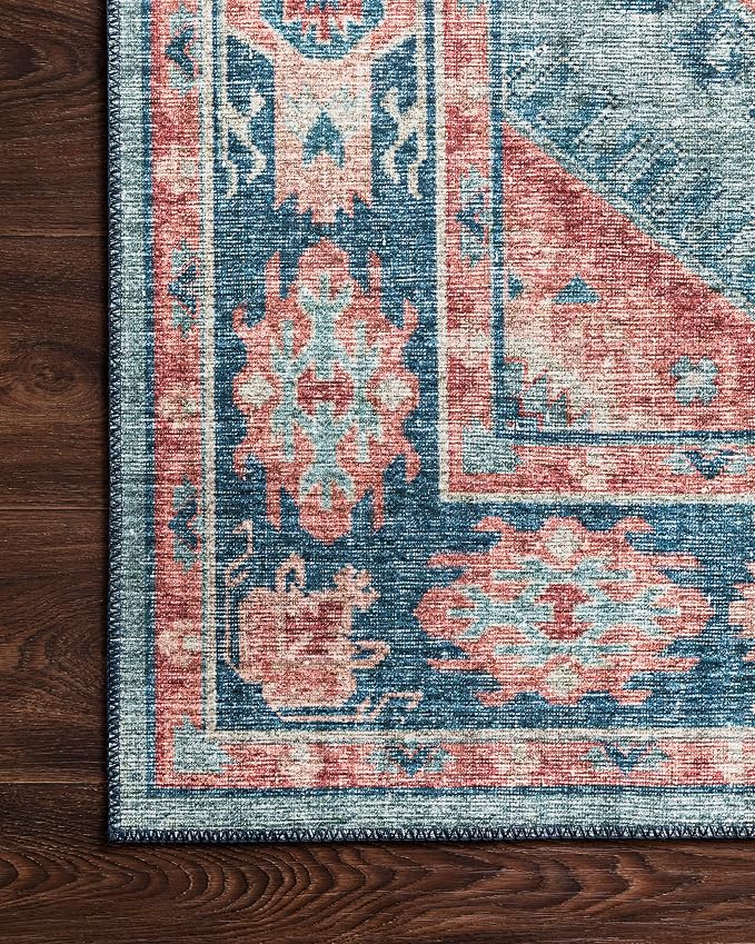 Loloi Skye Collection SKY-03 Turquoise/Terracotta 2'-6" x 10'-0" Runner Rug - Image 7