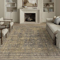 6x9 Brown Black Area Rug for Living Room Washable Vintage Distressed Carpet by PureCozy