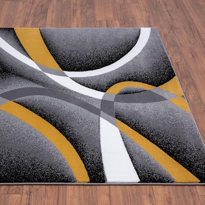 2305 Geometric Abstract Yellow 8x10 Area Rugs - Image 7