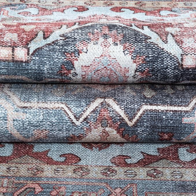 Washable Area Rug. Modern Farmhouse. Vintage. Turkish. Bohemian. Distressed. - Image 8