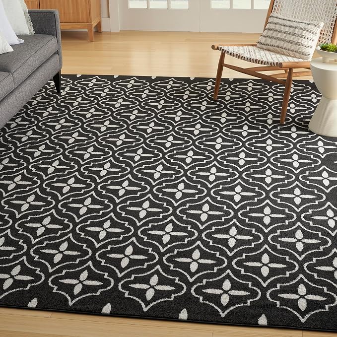 Nourison Home Nourison Essentials Black Ivory 8' x 10' Area Rug by NourisonHome