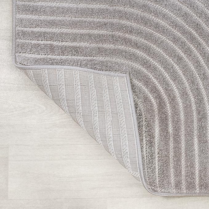 JONATHAN Y Hallie High-Low Curve Gray/Ivory 7x7 Square Indoor/Outdoor Area Rug - Image 5