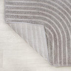 JONATHAN Y Hallie High-Low Curve Gray/Ivory 5' Round Indoor/Outdoor Area Rug - Image 5