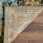 SAFAVIEH Monaco Collection 2'2" x 22' Forest GreenLight Blue MNC243F Boho Chic - Image 5