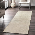 nuLOOM 2'6" x 8' Elfriede Jute & Cotton Hand Woven Area Rug, Solid Rustic by nuLOOM