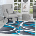 GLORY RUGS Modern Area Rug 5x7 Turquoise Swirls Carpet Bedroom Living Room by GLORYRUGS