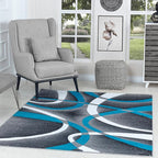 GLORY RUGS Modern Area Rug 5x7 Turquoise Swirls Carpet Bedroom Living Room by GLORYRUGS