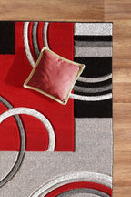 GLORY RUGS Area Rug Modern 8x10 Red Soft Hand Carved Contemporary Floor Carpet - Image 4