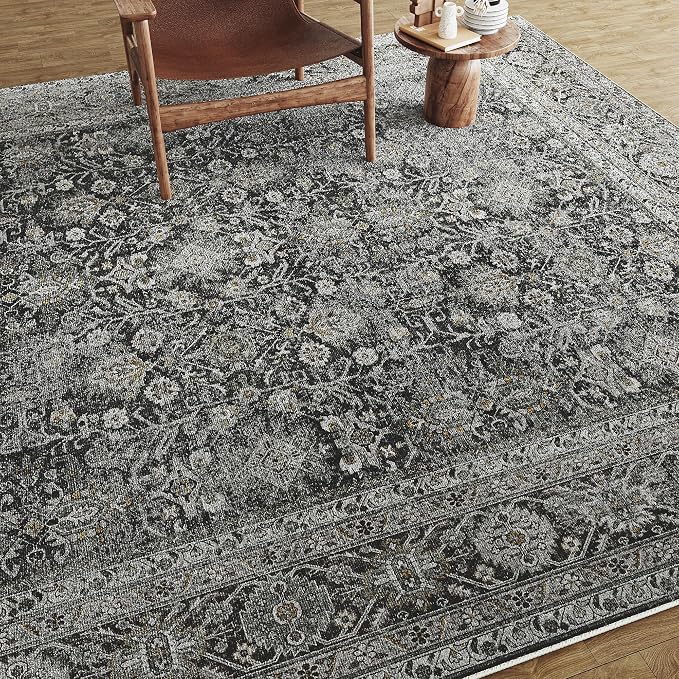 Black Runner Rug 2x12 Vintage Area Carpet Hallway Long Indoor Kitchen Washable - Image 9