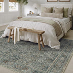 Area Rug 6x9 Gray Living Room Washable Vintage Carpet Non Slip Indoor Retro - Image 5