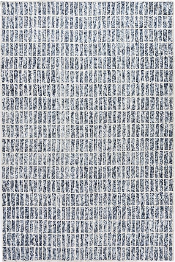 Hand-Tufted 100% Wool Area Rug – Unique Modern Geometric Grid Pattern, Soft by RestorationandRenovation