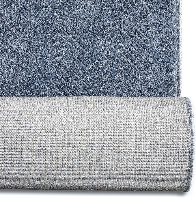 Well Woven Custom Size Hallway & Stair Runner- Harlow Pompeii Blue 27 Inches - Image 5
