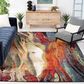 SAFAVIEH Glacier Collection 10'6" x 14' Red/Green GLA126Q Modern Abstract by SAFAVIEH