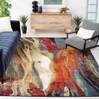 SAFAVIEH Glacier Collection 11' x 15' Red/Green GLA126Q Modern Abstract by SAFAVIEH