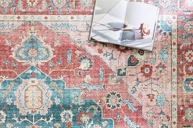 Loloi II Skye Collection SKY-05 Brick/Ocean 2'-6" x 7'-6" Runner Rug - Image 4