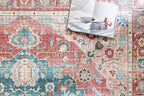 Loloi Skye Collection SKY-05 Brick/Ocean 8'-0" x 8'-0" Round Area Rug - Image 4