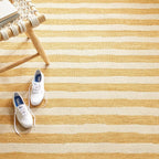 Dash & Albert Silas Stripe Gold Hand Micro Hooked Wool Rug, Runner-2.5 X 8 Feet - Image 2