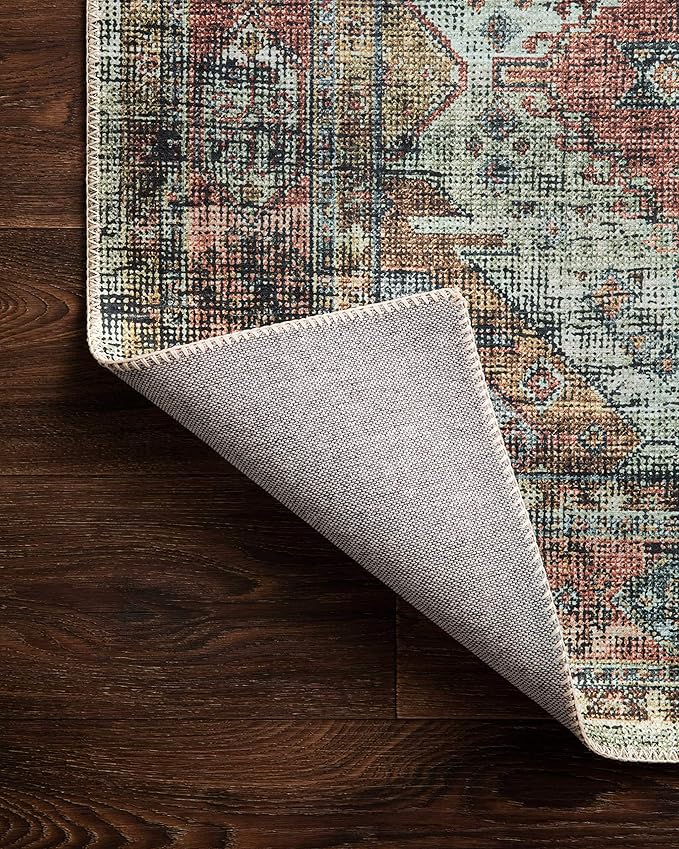 Loloi Skye Collection SKY-06 Apricot/Mist 6'-0" x 6'-0" Round Area Rug - Image 8