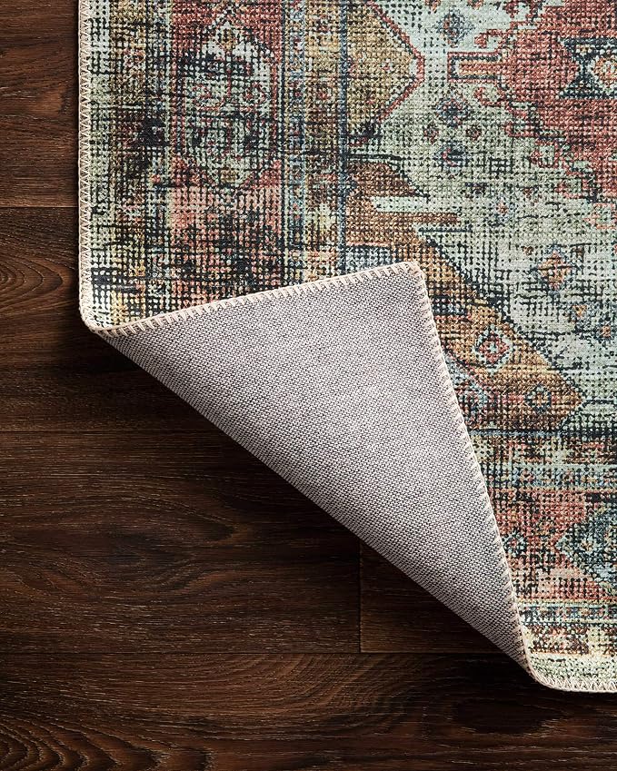 Loloi Skye Collection SKY-06 Apricot/Mist 8'-0" x 8'-0" Round Area Rug - Image 8