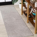 JONATHAN Y Hallie High-Low Curve Gray/Ivory Indoor/Outdoor Runner Rug, by JONATHANY