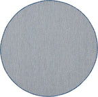 Nourison Home Courtyard Ivory Blue 5' x Round Area Rug - Image 5