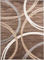 Rugshop Modern Wavy Circles Design Area Rug, Fade-Resistant Carpet - Image 2