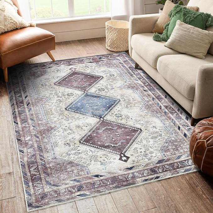 Fame Living Washable Area Rug. Modern Farmhouse. Vintage. Turkish. Bohemian. - Image 6